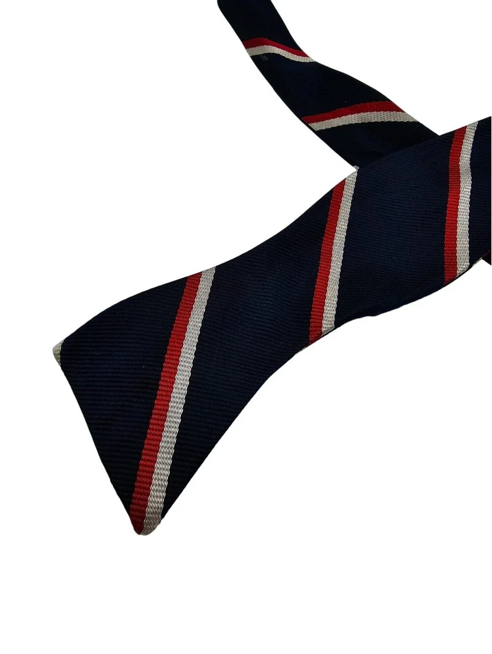 Robert Talbott Bow Tie Bowtie Silk Self Tie England Black Red Striped